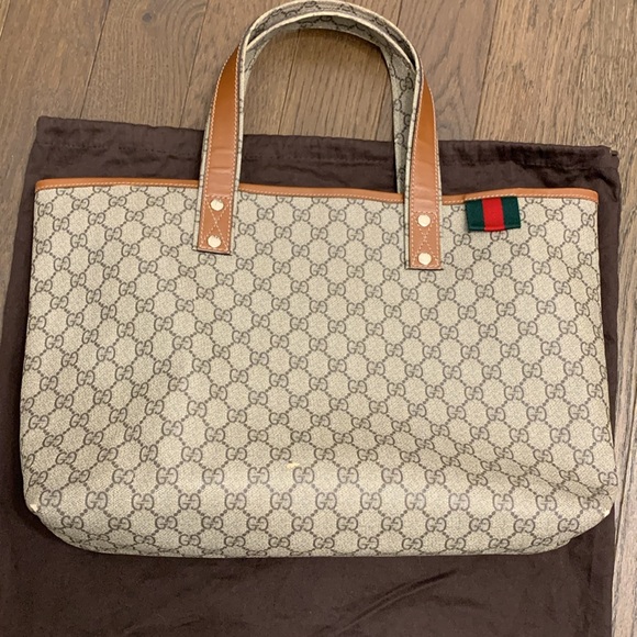Authentic Gucci leather Tote "Shelly" GG SUPREME Tote - Picture 8 of 8